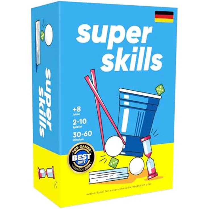 The World Game Super Skills, Gesellschaftsspiel auf Deutsch mit 120 Aufgabenkarten, für Kinder, Jugendliche & Erwachsene
