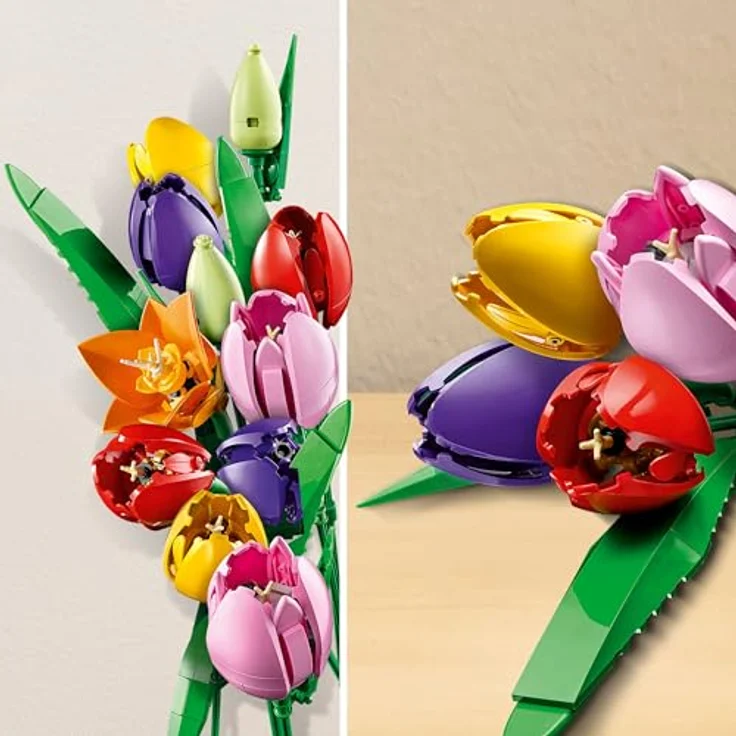 LEGO Botanicals Tulpenstrauß 11501, DIY Bastelset mit 14 künstlichen Tulpen in 5 Farben für Dekoration im Zuhause und Schreibtisch, ideales Geschenk für Frauen – Bild 5
