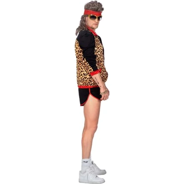 Wilbers Herren 80's Trainingsanzug Leo Look, 2-Teilig (XL), Leopardenmuster aus 100 % Polyester – Bild 2