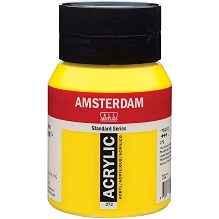 Amsterdam Standard Series Acrylfarbe, 500 ml Flasche, Transparentgelb Mittel 272, hohe Lichtechtheit, alkalibeständig, einfache Anwendung – Bild 1