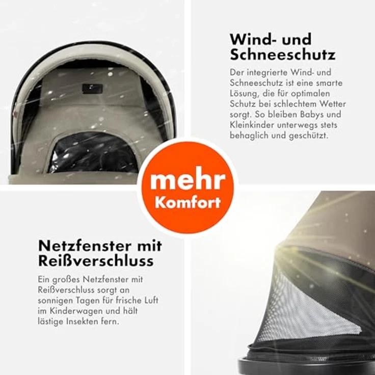 Daliya FLEXI-PRO M 2in1 Kombikinderwagen, klappbar mit Liegefunktion und höhenverstellbarem Schieber, olivgrün – Bild 8