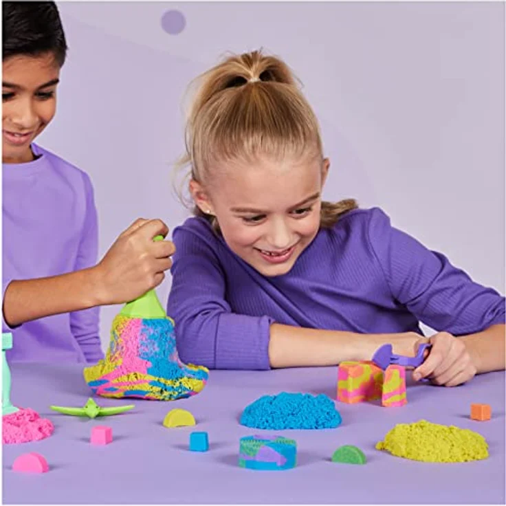 Kinetic Sand Squish N' Create Set - mit 382 g original magischem kinetischem Sand aus Schweden in DREI Farben und 5 Werkzeugen für kreatives Indoor-Sandspiel, ab 3 Jahren – Bild 3