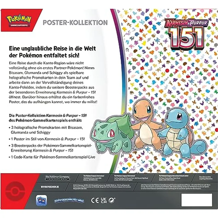Pokémon-Sammelkartenspiel: Poster-Kollektion Karmesin & Purpur – 151 (3 Boosterpacks & 3 holografische Promokarten) – Bild 4