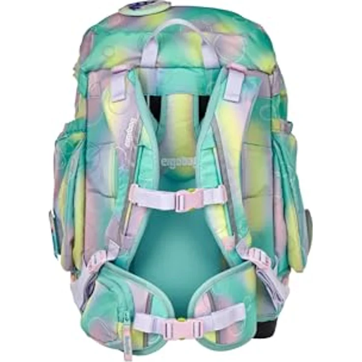 ergobag maxi set 6-teilig, ergonomischer Schulrucksack für große Kinder ab 1. Klasse, mint, Organisationstalent mit höhenverstellbarem Tragesystem und Reflektoren – Bild 4