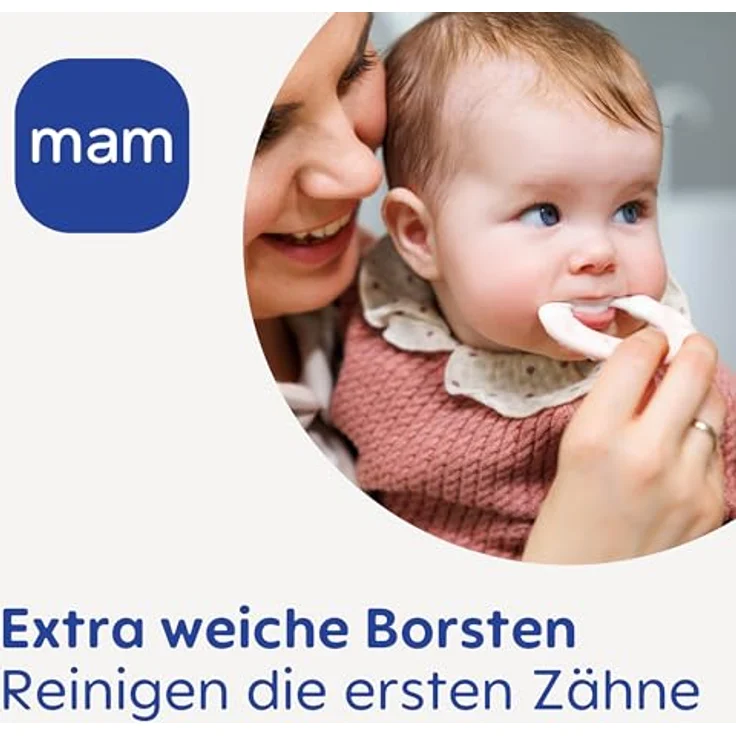 MAM Beißring Bite & Brush, Zahnungshilfe mit extra-weichen Borsten zur Zahnpflege, ab 3+ Monate, türkis – Bild 3