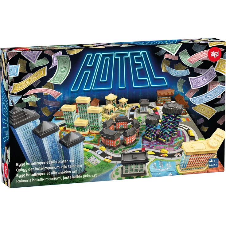 Alga Alga Hotel, Brettspiel für 2-6 Spieler, klassisches Hotel-Imperium aus den 90er Jahren