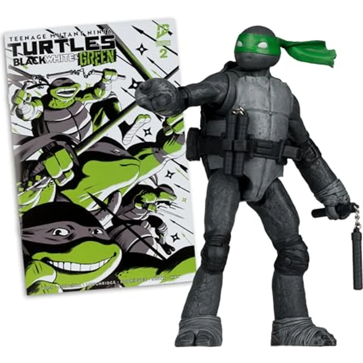 Teenage Mutant Ninja Turtles Page Punchers Actionfigur Michelangelo, Red Platinum Edition, 13 cm, Schwarz Weiß & Grün, mit Zubehör und Comic – Bild 3