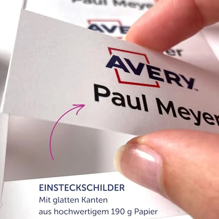 AVERY Zweckform Namensschilder mit Magnet, 7,0 x 3,0 cm, 10er Set mit auswechselbaren Einsteckschildern – Bild 7