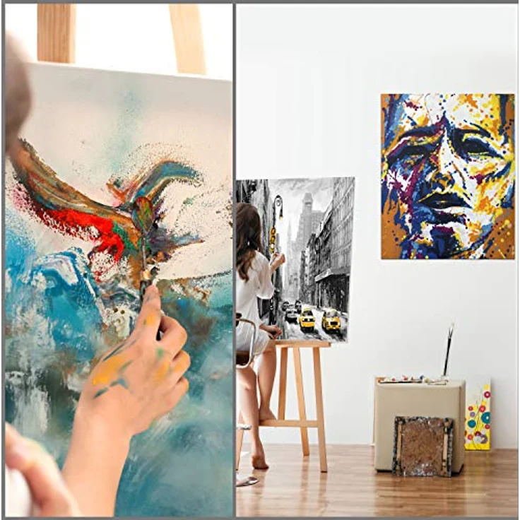 Kurtzy 2er-Pack Leinwände zum Bemalen 70 x 100 cm - Bespannte Keilrahmen Leinwände zum Bemalen XXL aus Holz - Leinwände Geeignet für Acryl- und Ölmalerei Sowie zum Skizzieren und Zeichnen – Bild 5
