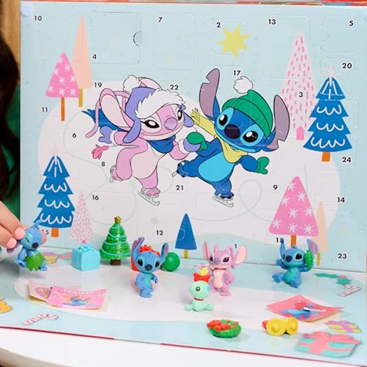 Just Play Disney Stitch-Adventskalender, 24-teilig, mit 3,8 cm großen Sammelfiguren und weihnachtlichen Accessoires, Spielzeug für Kinder ab 5 Jahren – Bild 3