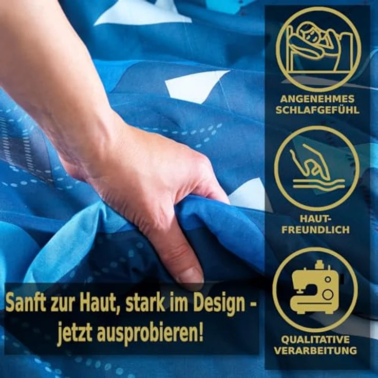 MALIKA Bettwäsche Set 135x200 cm, Baumwolle Renforcé, Oeko-TEX, rot, mit Reißverschluss, 2-teilig – Bild 3