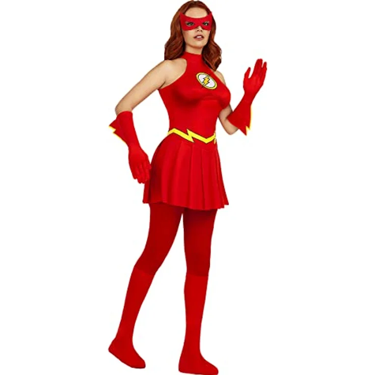 Funidelia Flash Kostüm für Damen Superhelden, DC Comics - Kostüme & Verkleidung für Partys, Karneval & Halloween - Größe S, Rot – Bild 5