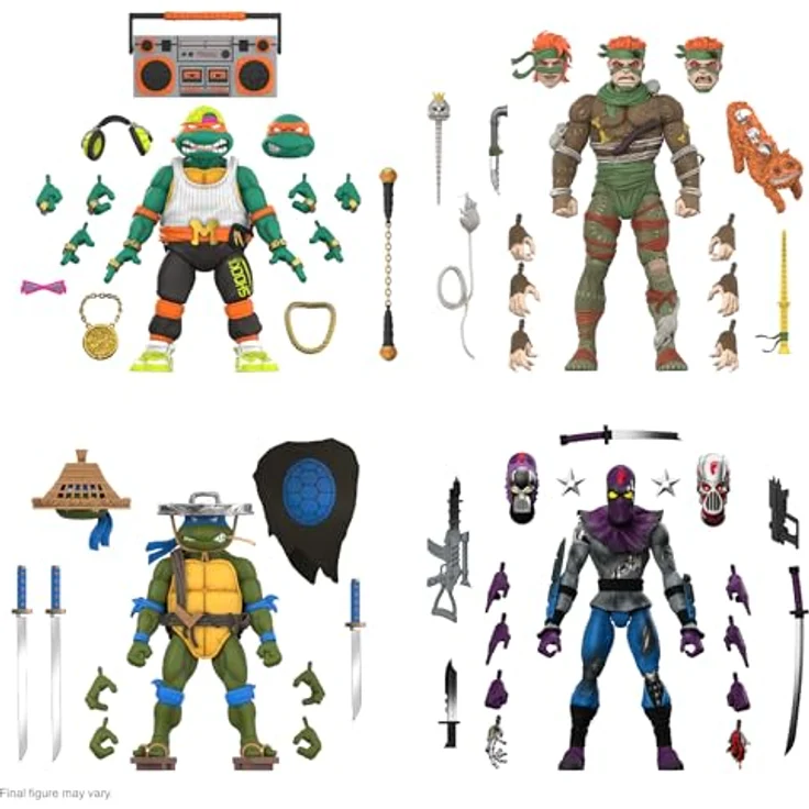 Super7 Teenage Mutant Ninja Turtles Ultimates Actionfigur Ninja Nomad Leonardo, 18 cm, voll beweglich mit Zubehör und Austauschteilen in Fensterbox – Bild 5