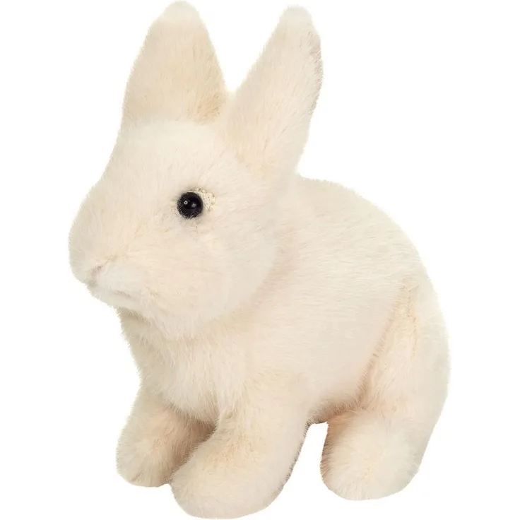Teddy Hermann Hase creme sitzend, 20 cm großes Kuscheltier aus weichem Plüsch mit liebevollen Details