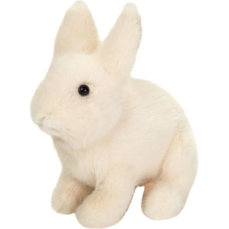 Teddy Hermann Hase creme sitzend, 20 cm großes Kuscheltier aus weichem Plüsch mit liebevollen Details