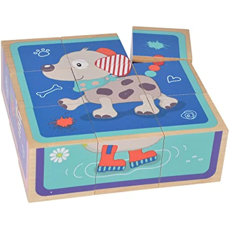 Eichhorn - Bilderwürfel Friends aus 9 Bausteinen mit 6 Tiermotiven, 9-teilig, 12x12 cm, 100 % FSC Zertifiziertes Birkenholz, ab 3 Jahren – Bild 2