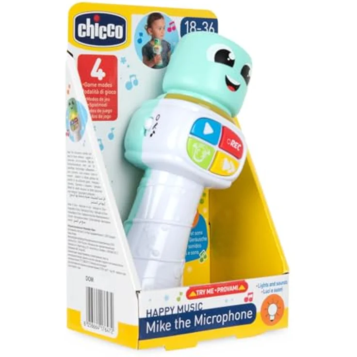 Chicco Mikrofon Spielzeug, interaktives Musikspielzeug für Kleinkinder 18-36 Monate, 4in1 Spielmodus mit Stimmeffekten, Melodien und Lichtern – Bild 4