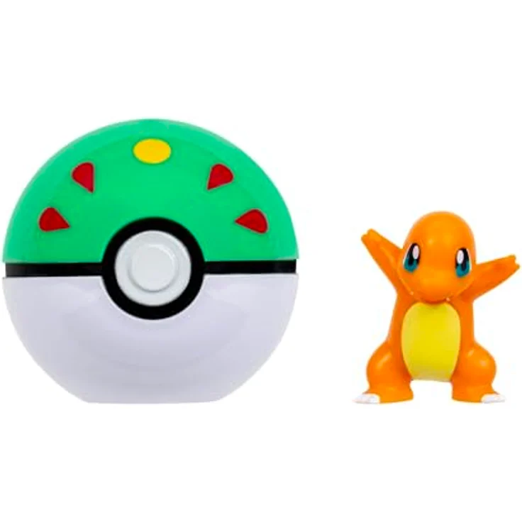 Jazwares Pokémon Clip 'n' Go Actionfigur Glumanda & Poké Ball, 5 cm Figur für Pokémon Sammelspiel – Bild 6