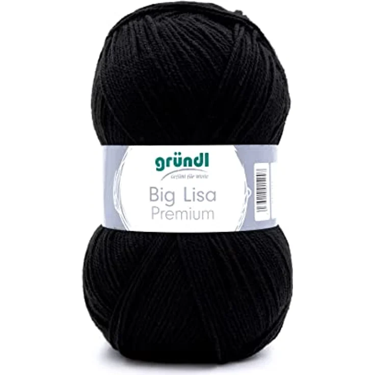 Gründl Big Lisa Premium (Strick- & Häkelgarn mit wollartigem Charakter aus 100% Polyacryl, 250 g / 665 m, Nadelstärke: 3,5-4,5, 1 x 250 g), schwarz – Bild 1
