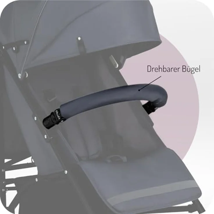 MoMi AKIRA Kinderbuggy, leicht und wendig mit 5-Punkt-Sicherheitsgurt, Einkaufs- und Babytasche, Regen- und Insektenschutz, geeignet ab 6 Monaten bis 15 kg – Bild 5