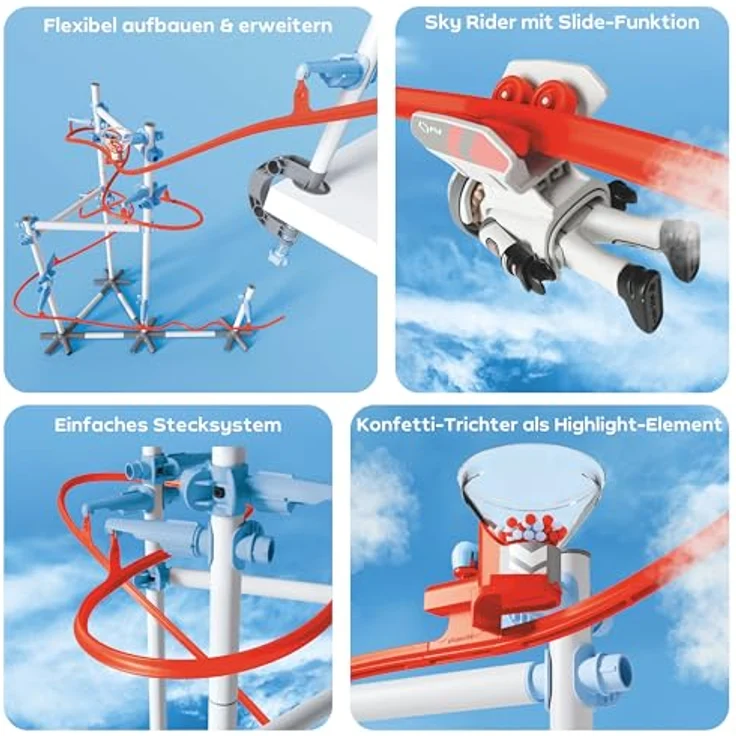 Sky Trails 71969 Starter Kit, flexible Kugelbahn mit actionreichen Parcours, für Kinder ab 7 Jahren – Bild 4