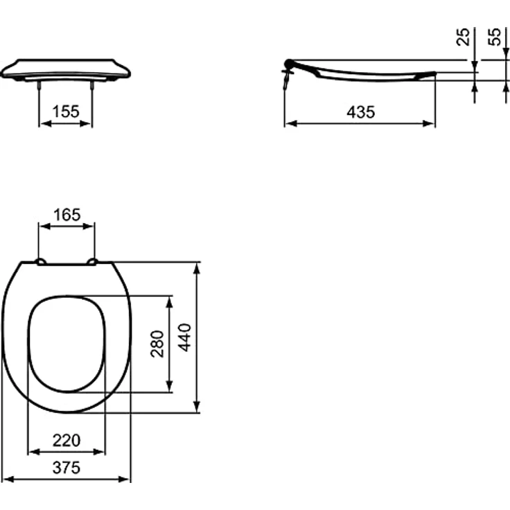 Ideal Standard S454536 Original Contour 21 Schools WC-Sitz, optimiert für Kinder, aus Thermoplast, Edelstahl-Scharniere, blau – Bild 5