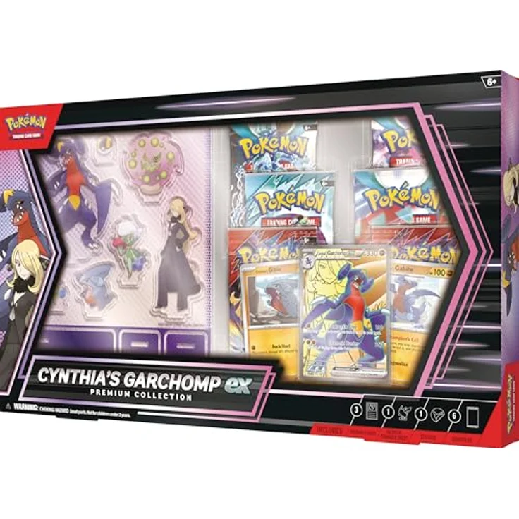 The Pokemon Company Pokémon Cynthia's Garchomp ex Premium Collection, Sammelkarten mit holografischer Promokarte und starken Attacken – Bild 3