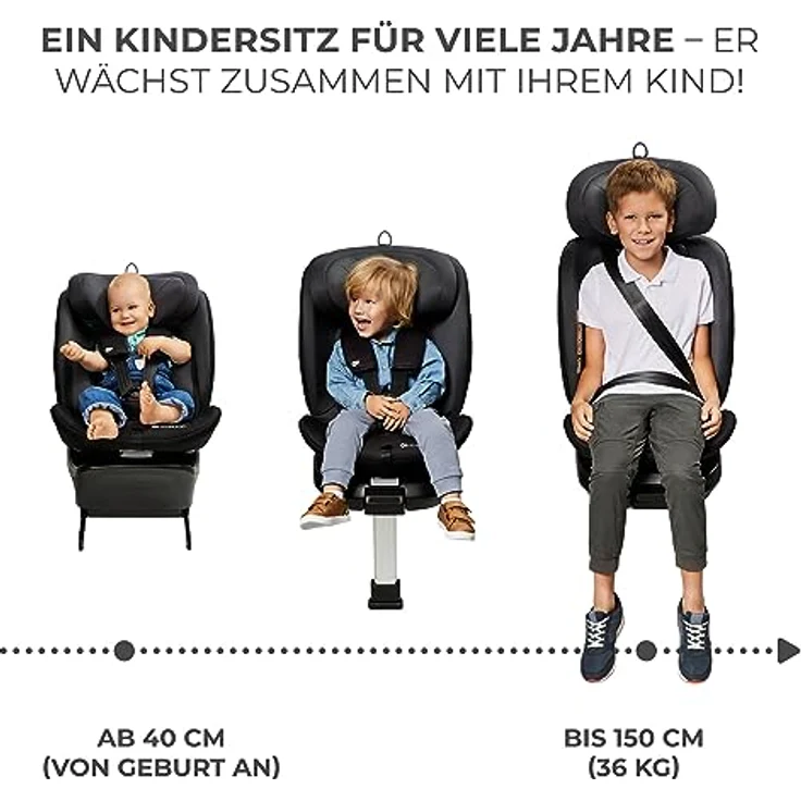 KinderKraft I-360, Reboarder Kindersitz für Kinder von 0 bis 12 Jahren, ECE R129/i-Size, drehbar mit Easy Spin System und H-Guard-Sicherheitssystem – Bild 5