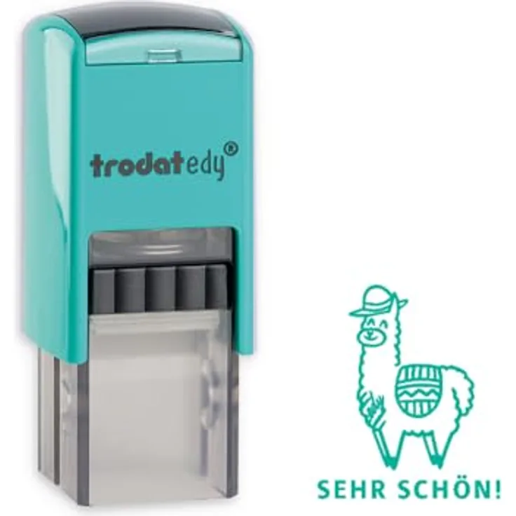 trodat edy® Motivstempel Lama, 2,0 x 2,0 cm, Abdruckfarbe grün, 1 St.