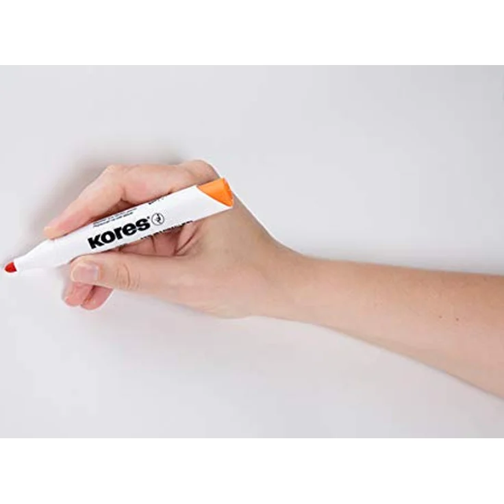 KORES Whiteboardmarker M20802, Set mit 6 Farben (pink, violett, türkis, braun, hellgrün, orange), 3mm Rundspitze, schnell trocknende Tinte, rückstandslos entfernbar – Bild 4