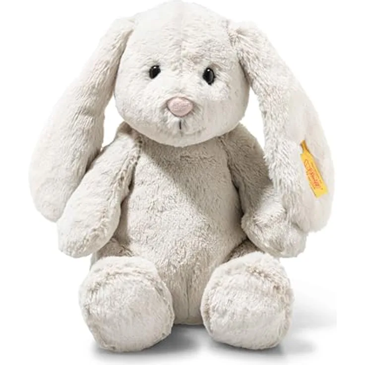 Steiff Light at Night Hoppie Hase, Kuscheltier mit Nachtlicht und Kunststoffaugen, 28 cm, hellgrau