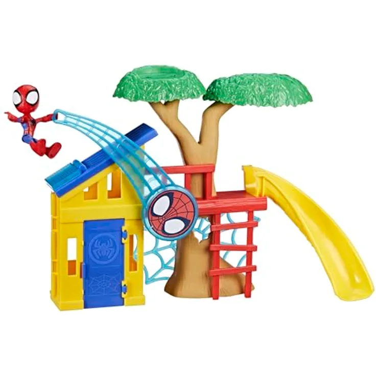 HASBRO Marvel Spidey und Seine Super-Freunde Spideys Spielplatz Spielset, 29 cm hoch mit Spidey Action-Figur und interaktiven Spielbereichen