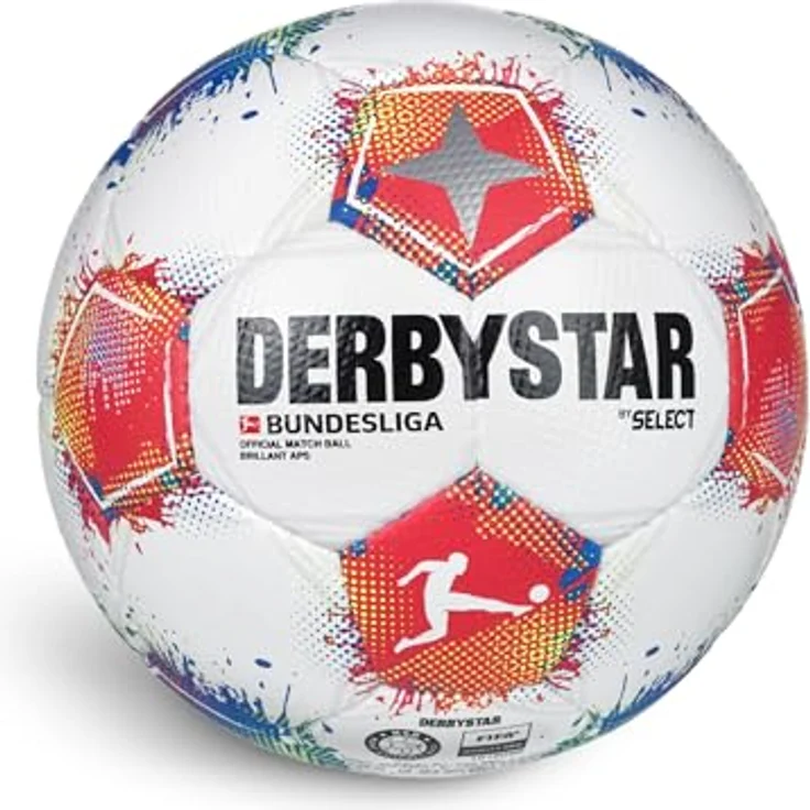 Derbystar Bundesliga Brillant APS v25, Handgenähter Wettspielball mit FIFA QUALITY PRO, 32 Panel Konstruktion, Null-Flügel-Blase aus Naturlatex – Bild 3