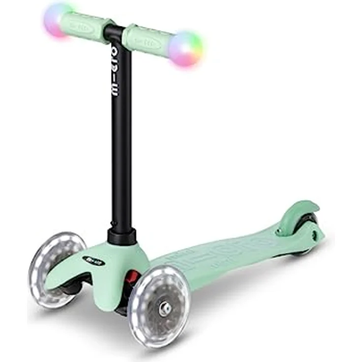 MICRO Micro Mini2Grow Deluxe Magic LED Scooter aus Glasfaserverstärktem Kunststoff in Mint für Kleinkinder, MMD357 - Verstellbare Lenkerhöhe und LED Wheels – Bild 3
