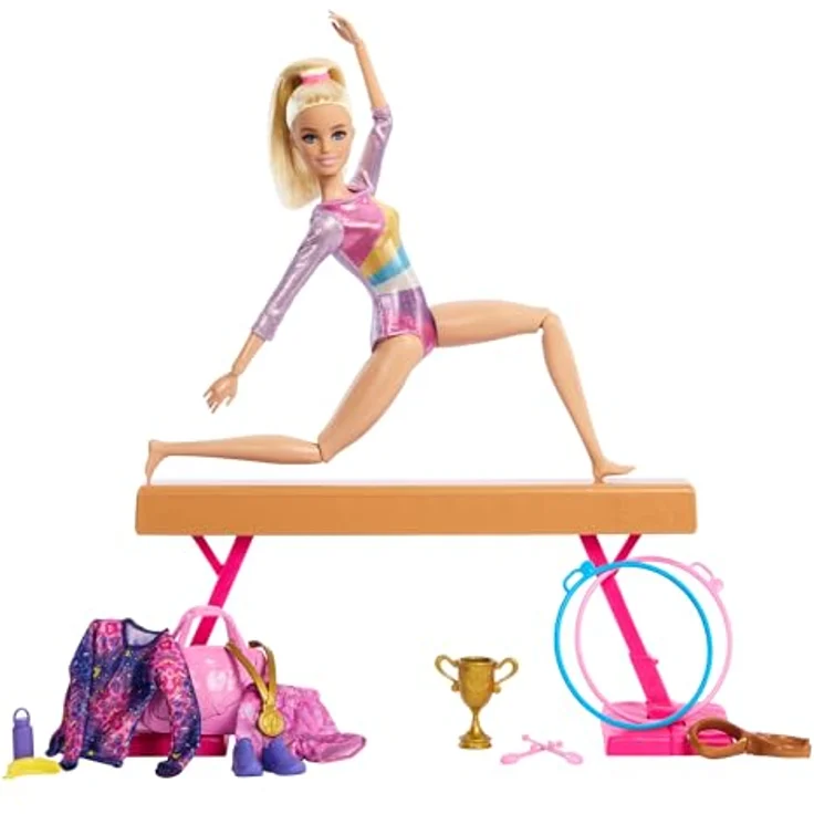 Barbie Anziehpuppe Gymnastik Spielset mit Drehfunktion und mehr als 10 Zubehörteilen – Bild 6