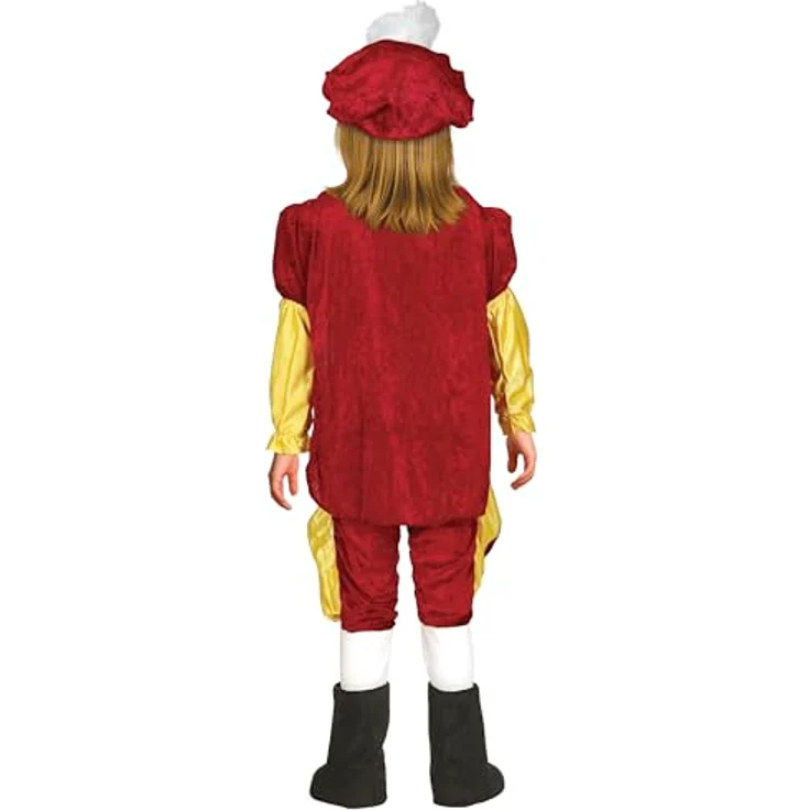Guirca- Kostüm für Kinder 5/6 Jahre, Farbe Gelb und Rot, 5-6 (110-115 cm), 87558 – Bild 3