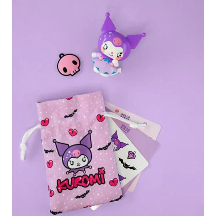 Comansi Kuromi Sammelfigur mit 5 exklusivem Hello Kitty und Friends Zubehör, ca. 6 cm, Kawaii Design – Bild 5