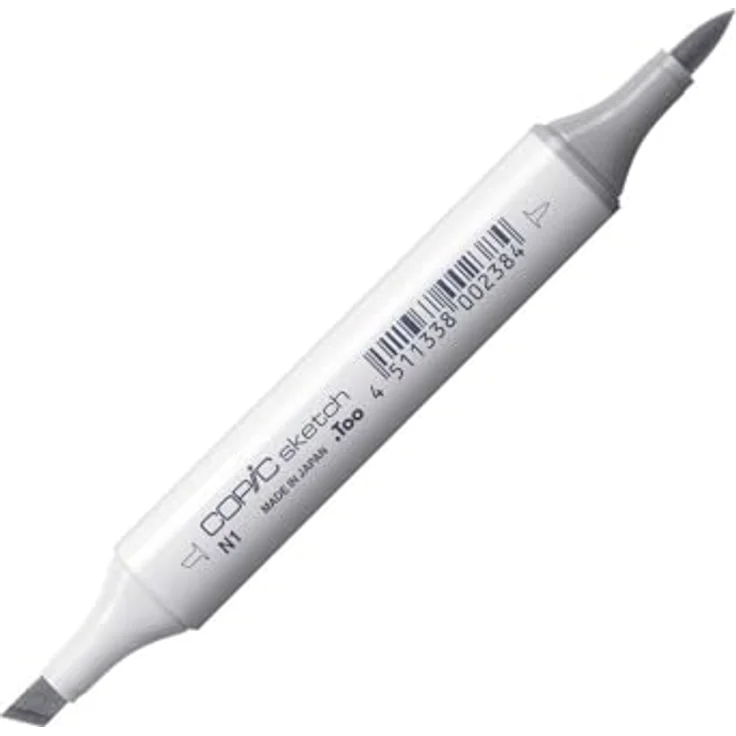 Copic Sketch Marker Typ N - 1, neutral gray No. 1, professioneller Pinselmarker mit Super-Brush-Spitze und Medium-Broad-Spitze – Bild 1