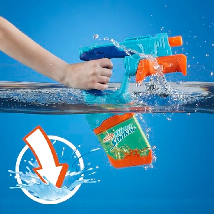 Super Soaker Nerf Dunk-Fill Wasserblaster 2er-Pack, 300 ml Tank-Kapazität mit Pump-Action und durchsichtigen Tanks – Bild 3