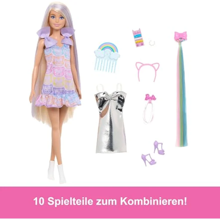 Barbie Anziehpuppe Fun & Fancy, extra langem blondem Haar und 2 Looks – Bild 3