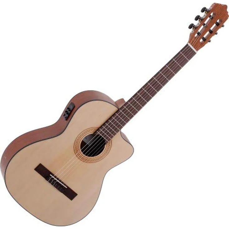 La Mancha Rubinito LSM/63-CEN, Konzertgitarre 7/8 mit Cutaway, Fichtendecke und Mahagoniboden, natur matt – Bild 2