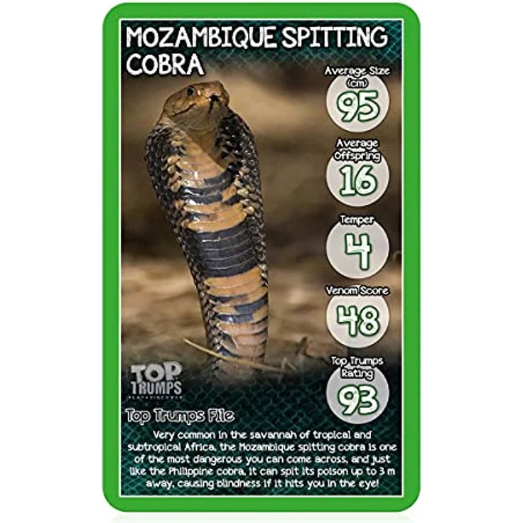 Winning Moves Snakes Top Trumps Card Game, 30 Karten mit Fakten über eindrucksvolle Schlangen – Bild 4
