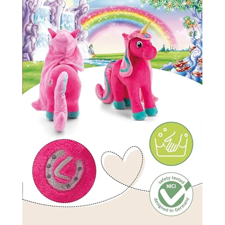 NICI Lissy PONY Antonia, 22cm Einhorn Kuscheltier aus weichem Plüsch in Pink mit Glitzerhorn, ideales Plüschtier zum Kuscheln und Spielen für Kinder und Erwachsene, tolle Geschenkidee - 49975 – Bild 3