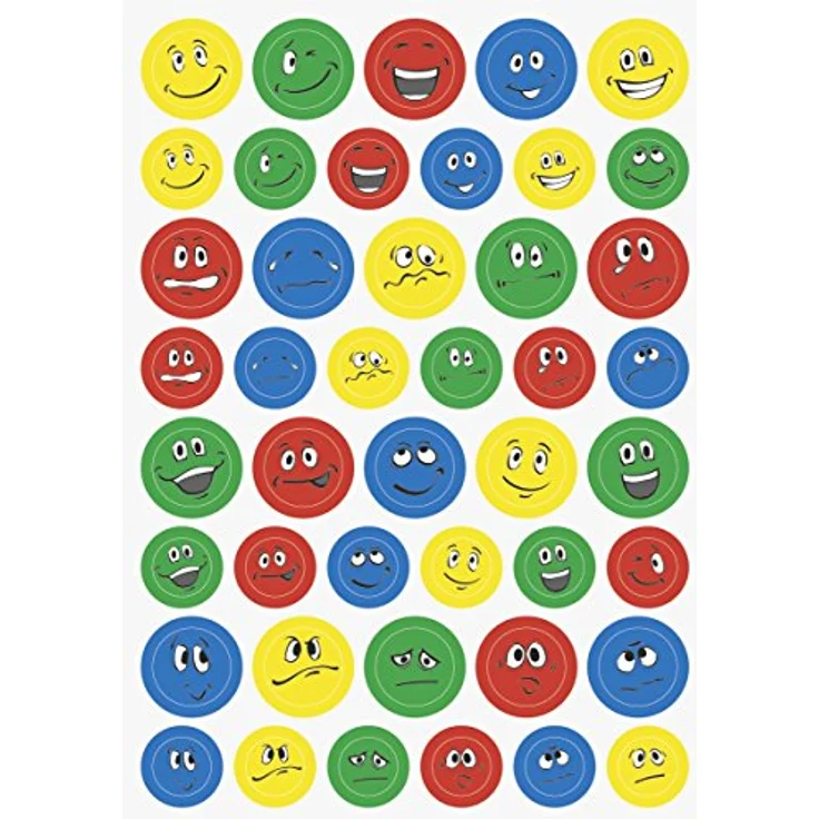 BRUNNEN Aufkleber-Set Smiley, 264 selbstklebende Etiketten aus Papier in bunten Farben – Bild 2