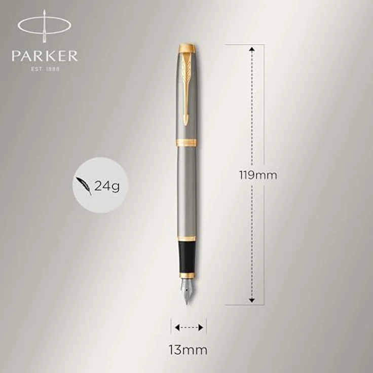 Parker Pen IM Brushed Metal G.C., Schreibstift mit Edelstahlfeder, Silber – Bild 3