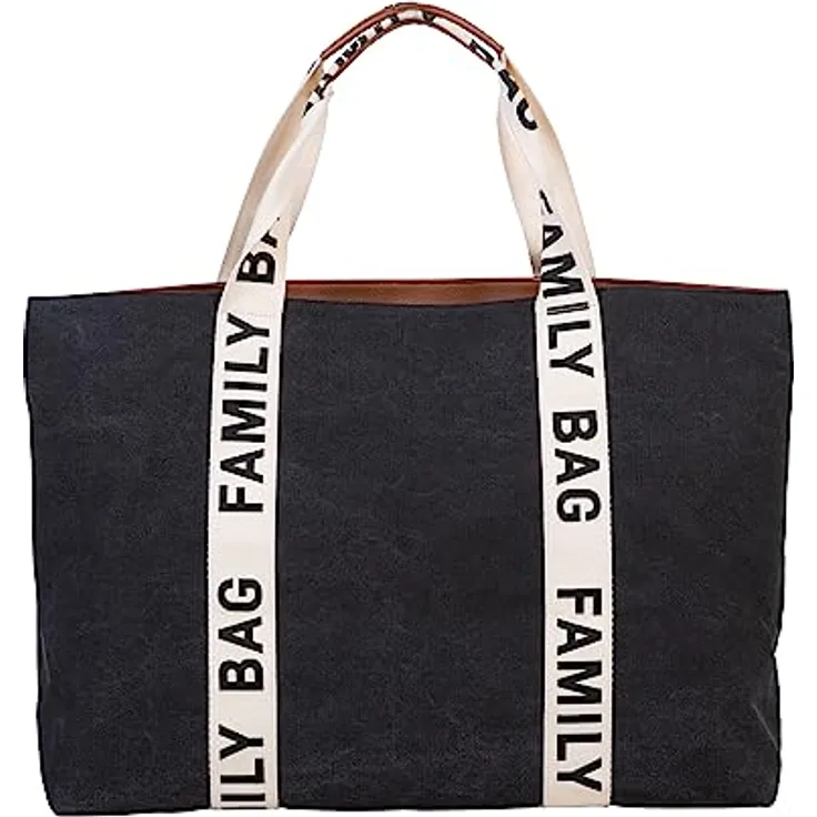 CHILDHOME, Family Bag, Wickeltasche, Reise-/Wochenendtasche, großes Fassungsvermögen, abnehmbare Tasche inklusive, Schwarz, Signature Collection