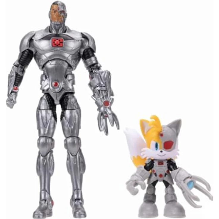 Sonic The Hedgehog DCxSonic: Tails als Cyborg und Klassische Sonic Actionfiguren-Multipack, 6 cm und 13 cm, hochbeweglich, detailreich gestaltet – Bild 2