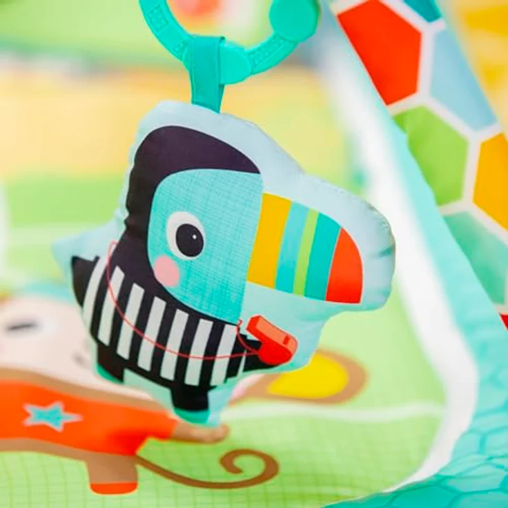 Bright Starts Grip & Kick Activity Gym, Spielbogen mit Licht- und Soundeffekt, abwaschbare Matte, 30 Melodien, für Neugeborene – Bild 12
