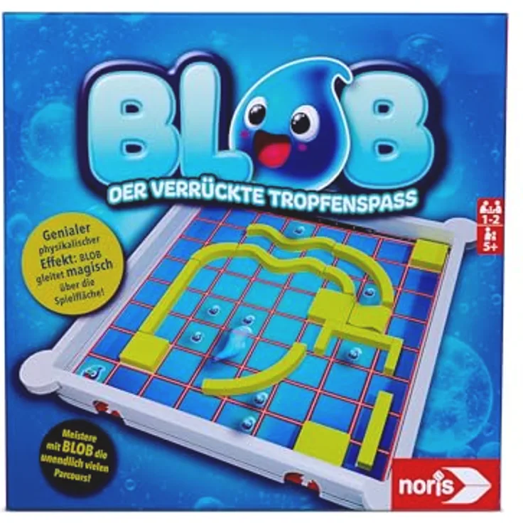 Noris Blob 606064711, Brettspiel mit hydrophober Oberfläche für 1-2 Spieler, ab 5 Jahren