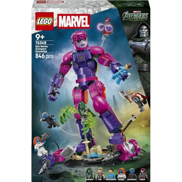 LEGO Super Heroes 76348 Legendärer Showdown: Avengers: Doomsday, Bauset mit 6 Minifiguren und beweglichem Sentinel, 846 Teile – Bild 1